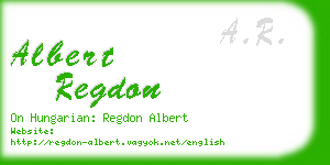 albert regdon business card